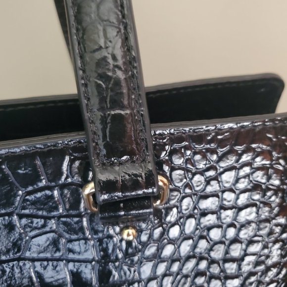 Kate Spade Elissa Black Croc Large Tote Excellent - Picture 4 of 16